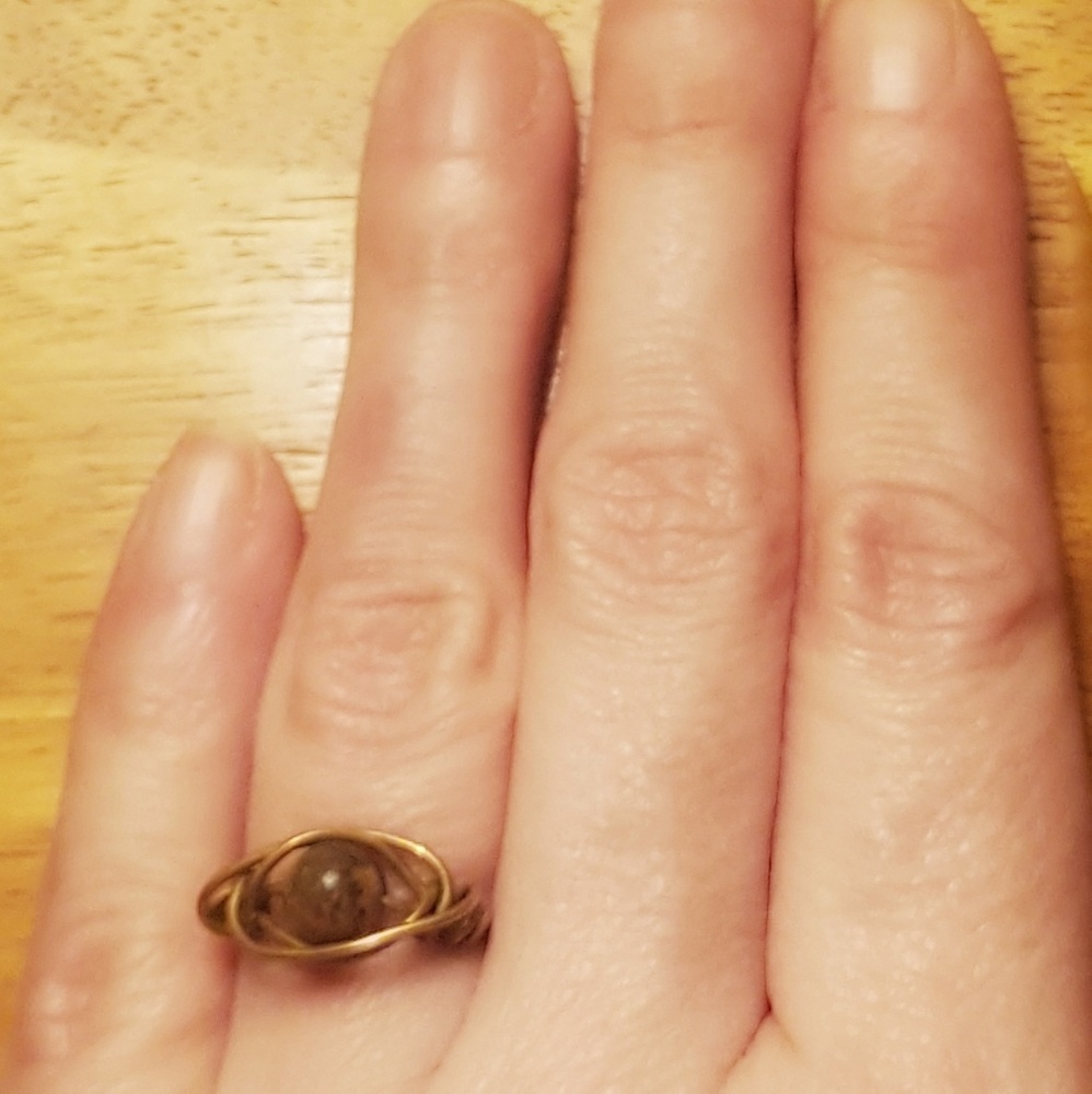 Leopard Jasper and Copper Ring